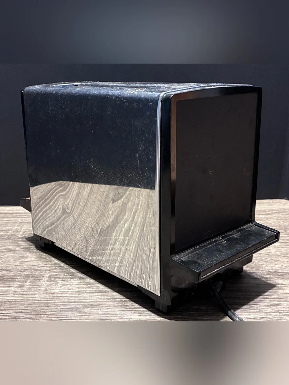Vintage Retro Farberware Kiddie Model 292 Chrome & Wood Grain Toaster TESTED